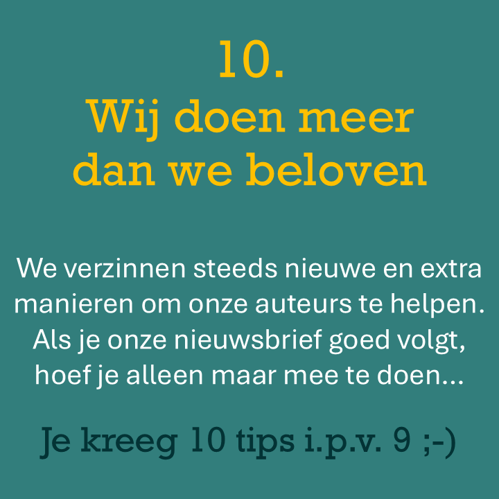 nieuwsbrief met marketingtips voor auteurs