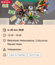 Bekijk dit evenement Inloopworkshop Boekselen in Hellevoetsluis van 