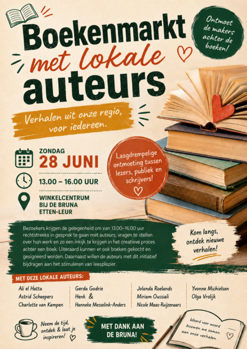 Bekijk deze foto van Boekenmarkt met lokale auteurs van 