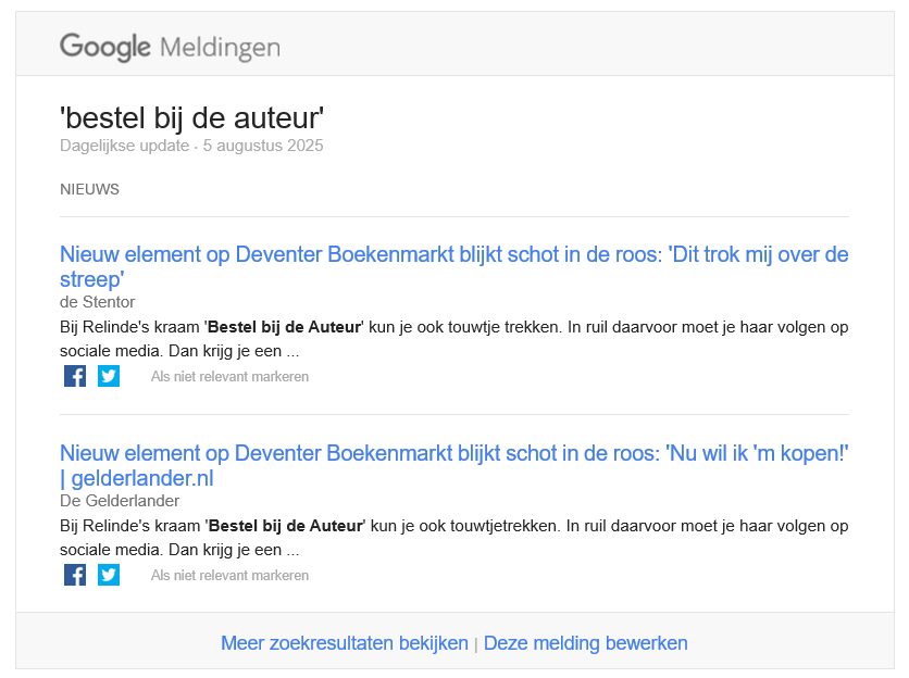 google alerts instellen voor de marketing van je boek